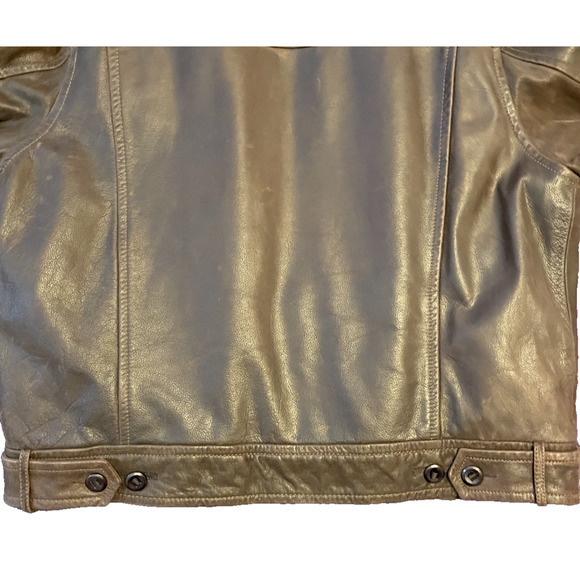Sonoma Men’s XL Brown Leather Jacket Coat beautiful distressed chocolate brown - Picture 11 of 11